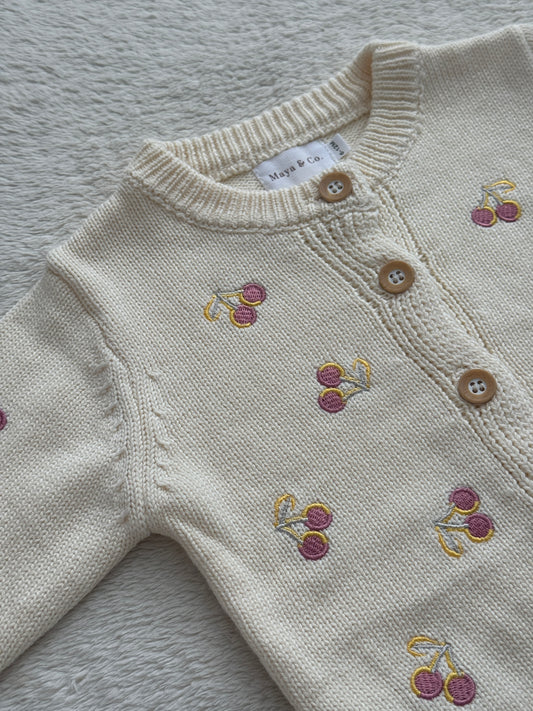 Cherry Print Cardigan