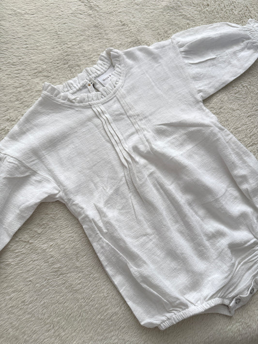 White Cotton Romper